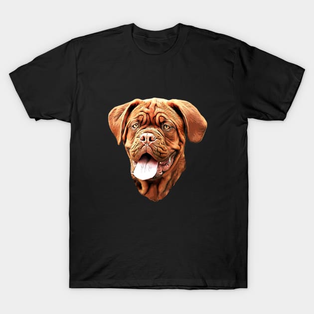 Dogue de bordeaux French Mastiff Dog Art T-Shirt by ElegantCat